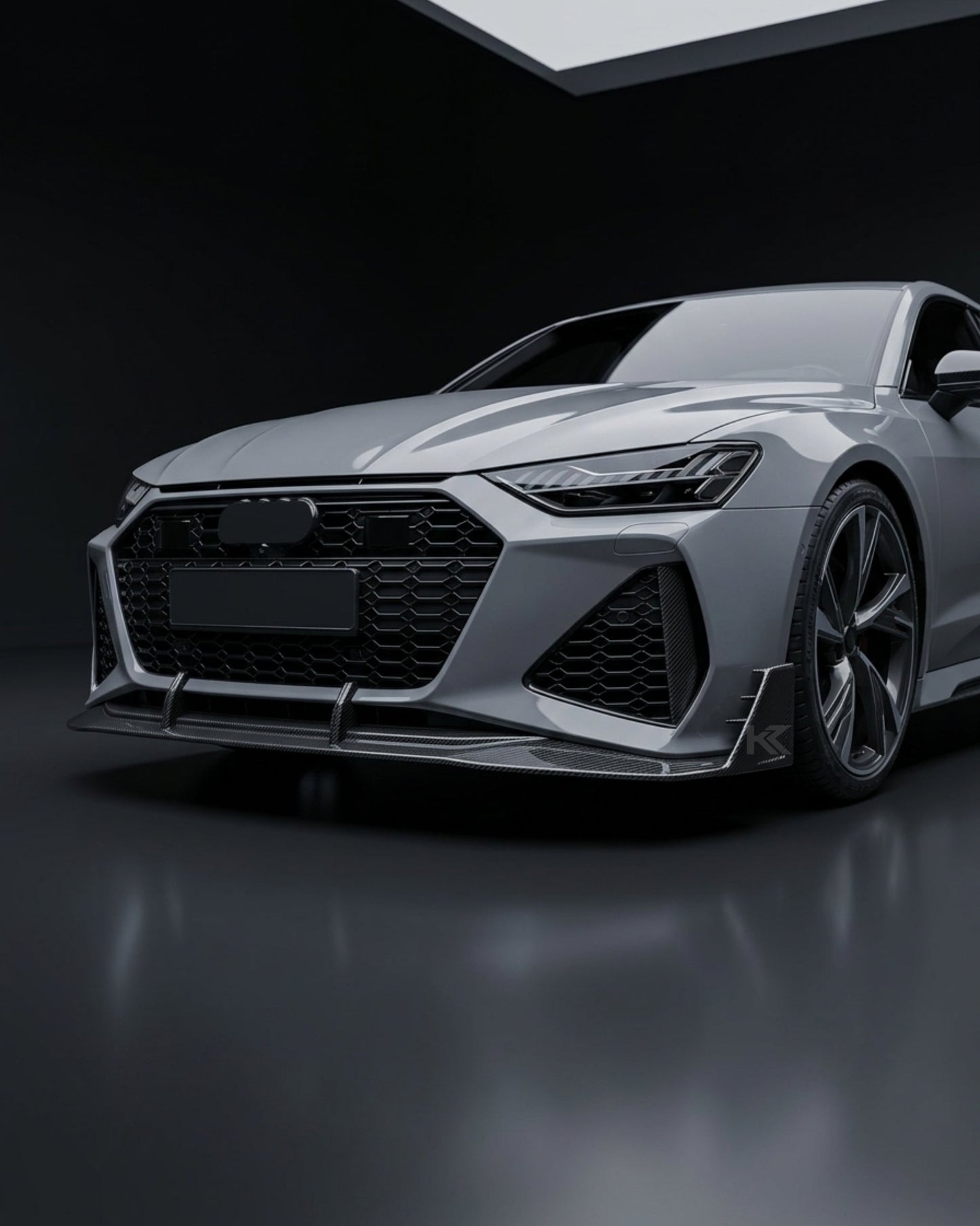 2020–2021 Audi RS7 C8 Sportback Front Bumper Diffuser Lip Set – Pre-Preg Dry Carbon Fiber
