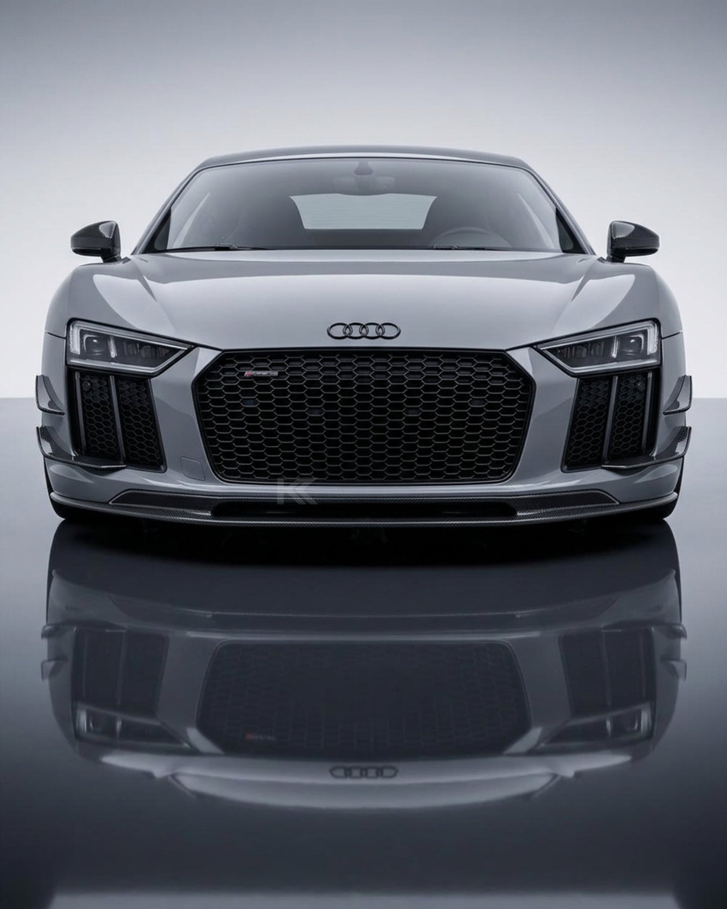 2016–2018 Audi R8 V10 & V10 Plus Coupe V-Design Front Lip Spoiler – Dry Carbon Fiber
