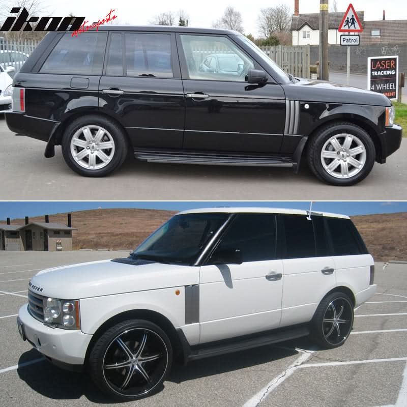 2003-2012 Land Rover Range Rover OE Silver Rubber Black Running Board