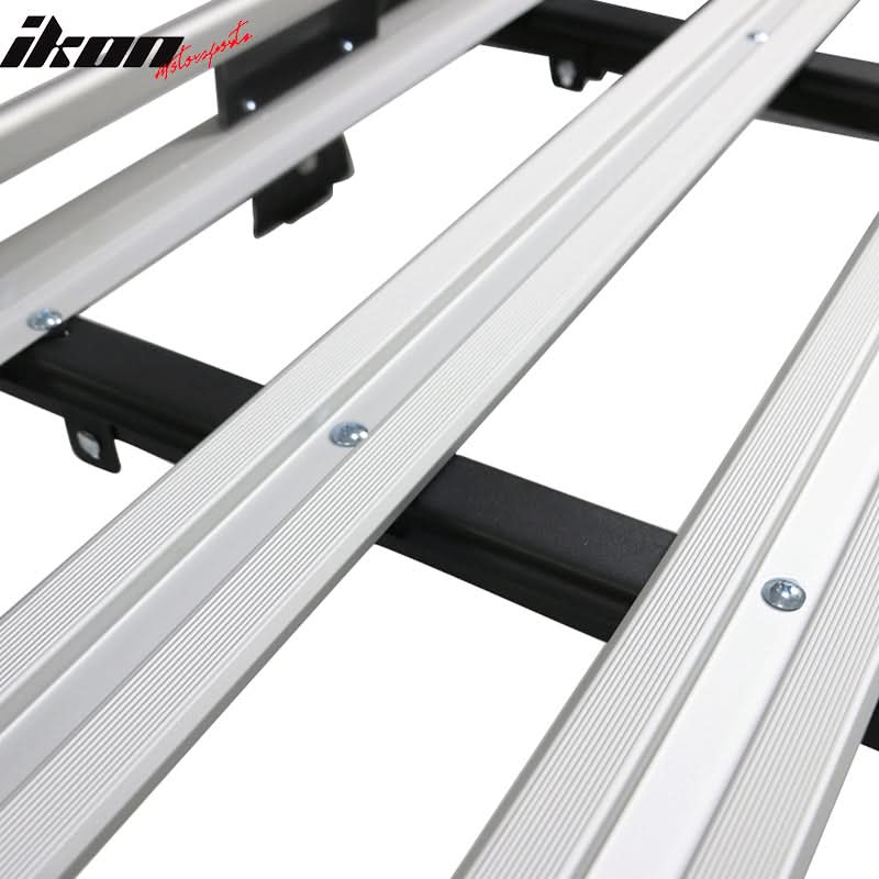 Universal Silver Roof Rack Luggage Carrier W/ Cross Bar Aluminum
