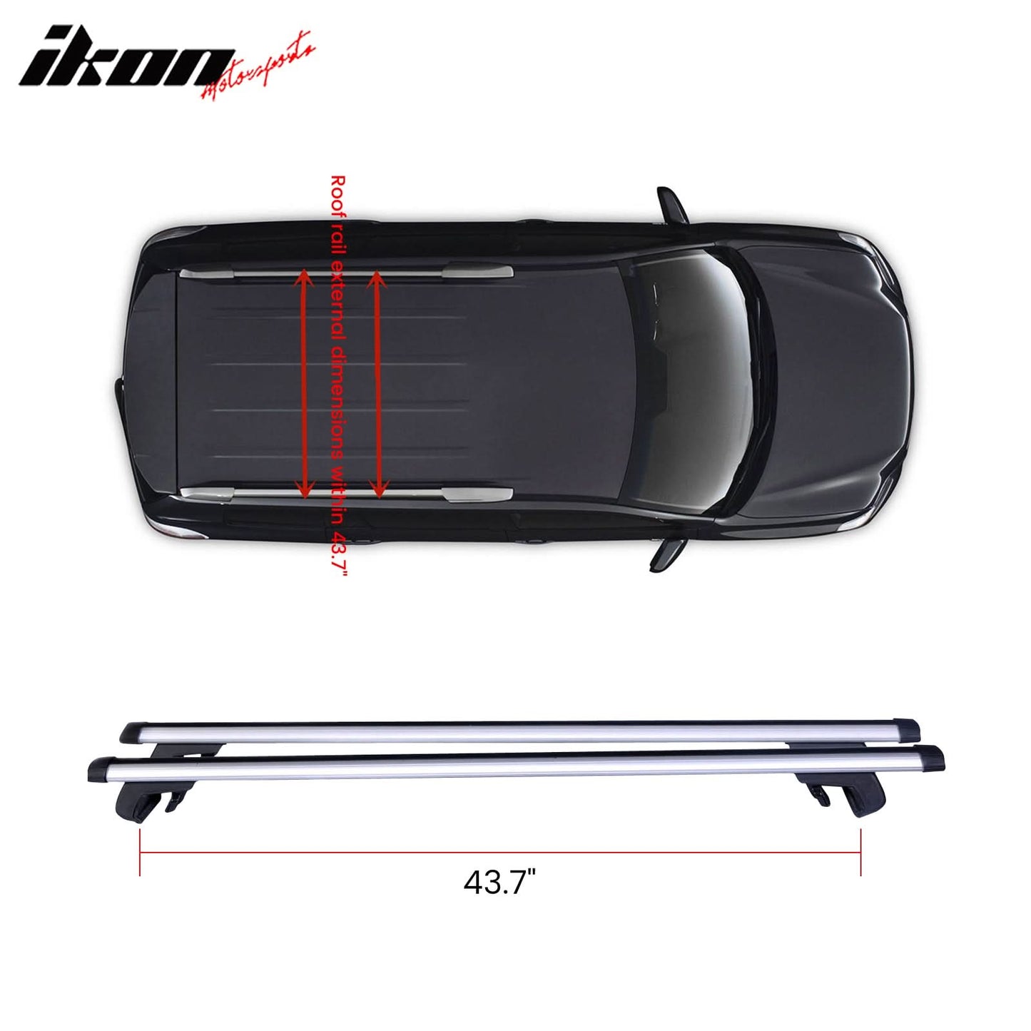 Universal Silver Roof Rack Cross Bar Cargo Luggage Carrier Aluminum