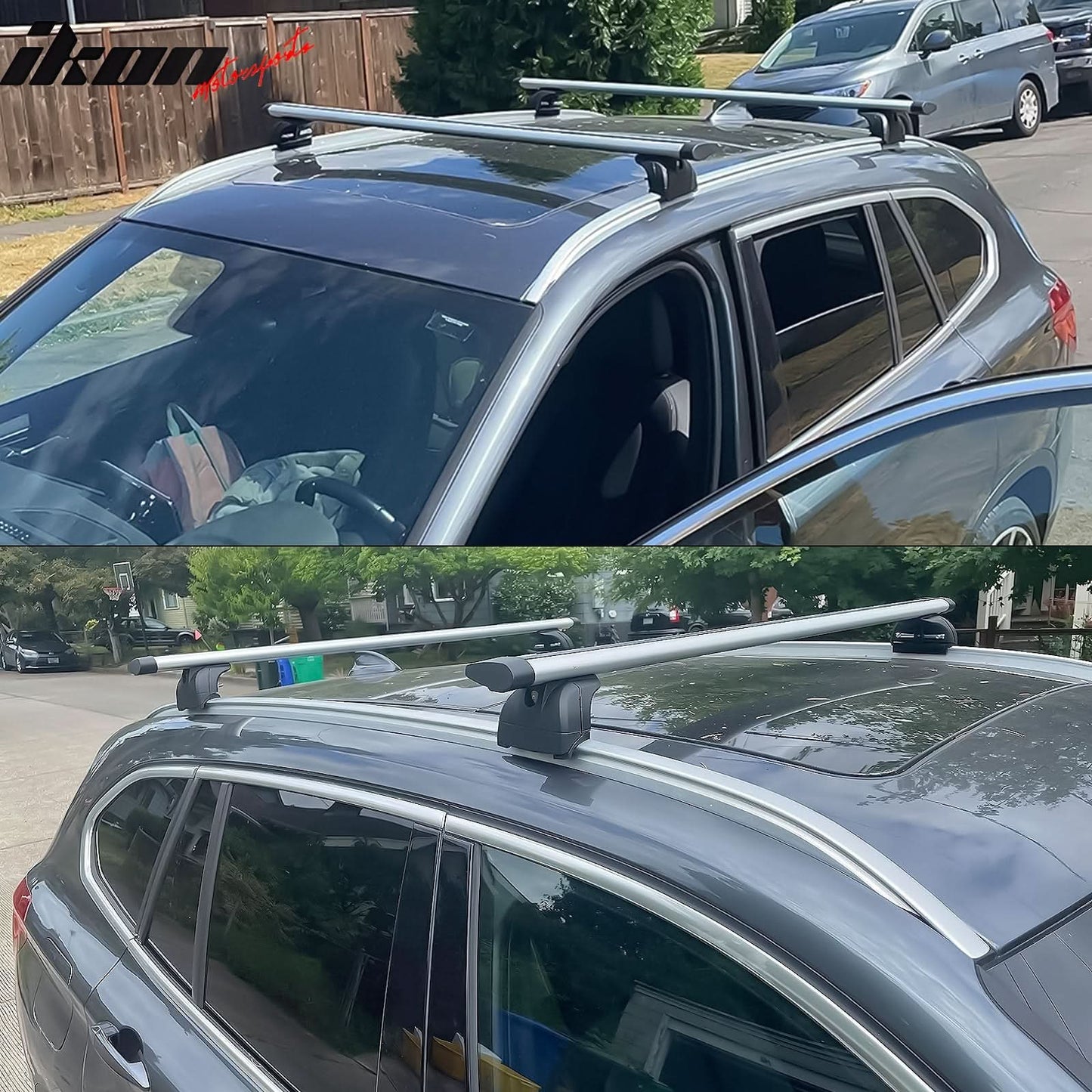 2008+ Audi Q5 06 Q7 2016+ X1 SUV 2PCS 47" Cross Bar Rail Cargo Carrier