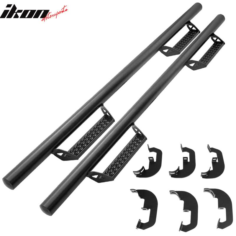 2007-2018 Chevy Silverado Crew Cab BCT Style Black Running Boards