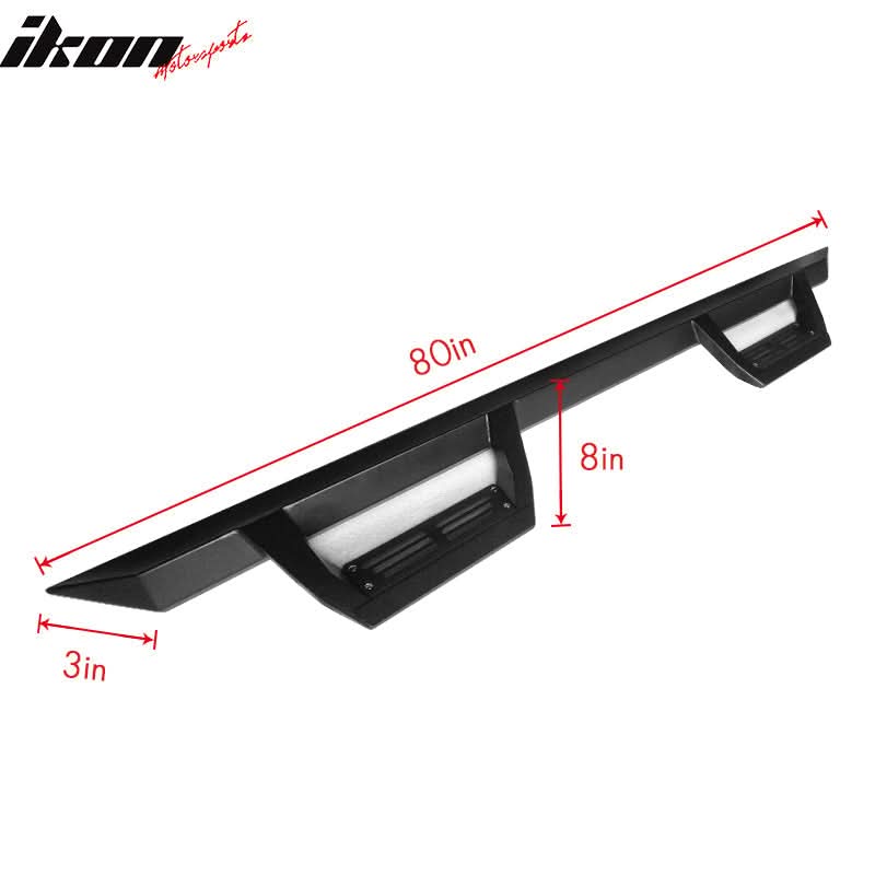 2007-2018 Chevy Silverado GMC Sierra IKON V2 Black Running Board Steel