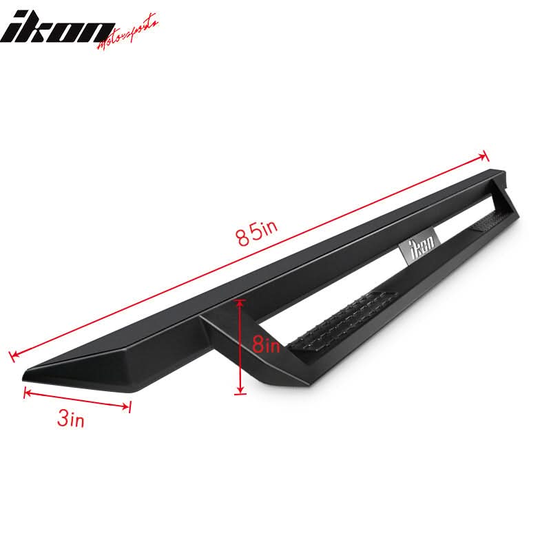 2009-2023 Dodge Ram 1500 IKON V1 Style Black Running Board Solid Steel