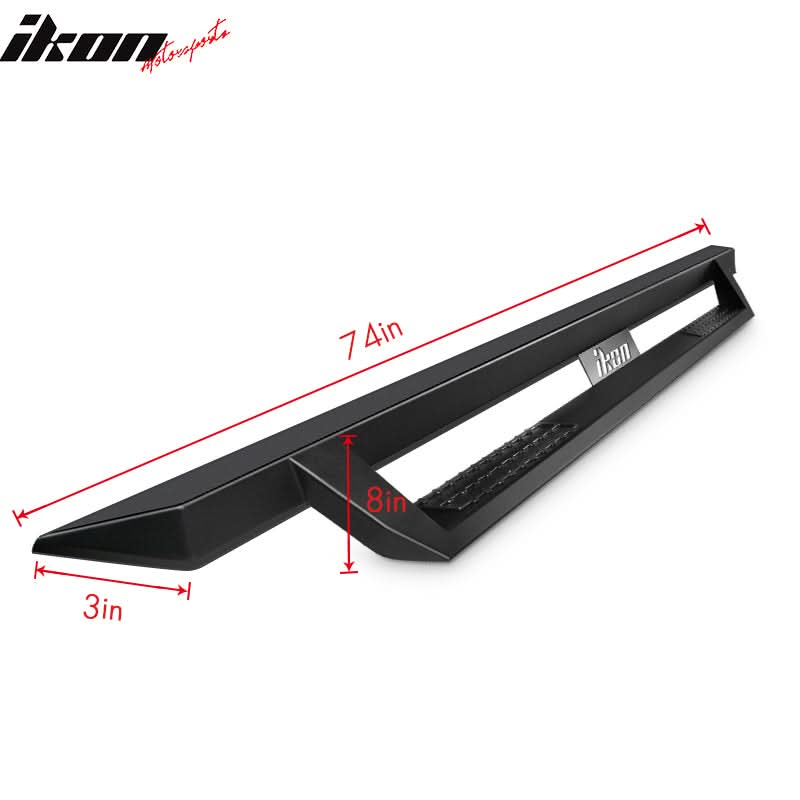 2009-2023 Dodge Ram 2500 3500 IKON V1 Black Running Boards Solid Steel