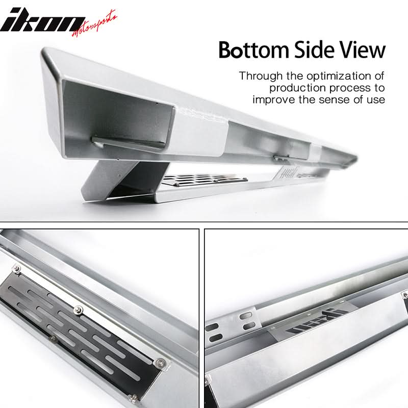 2009-2023 Dodge Ram 2500 3500 IKON V1 Silver Running Board Solid Steel