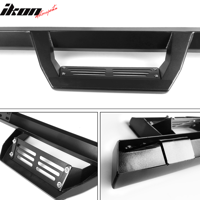 2007-2021 Toyota Tundra Crew Max IKON V2 Black Running Boards Steel