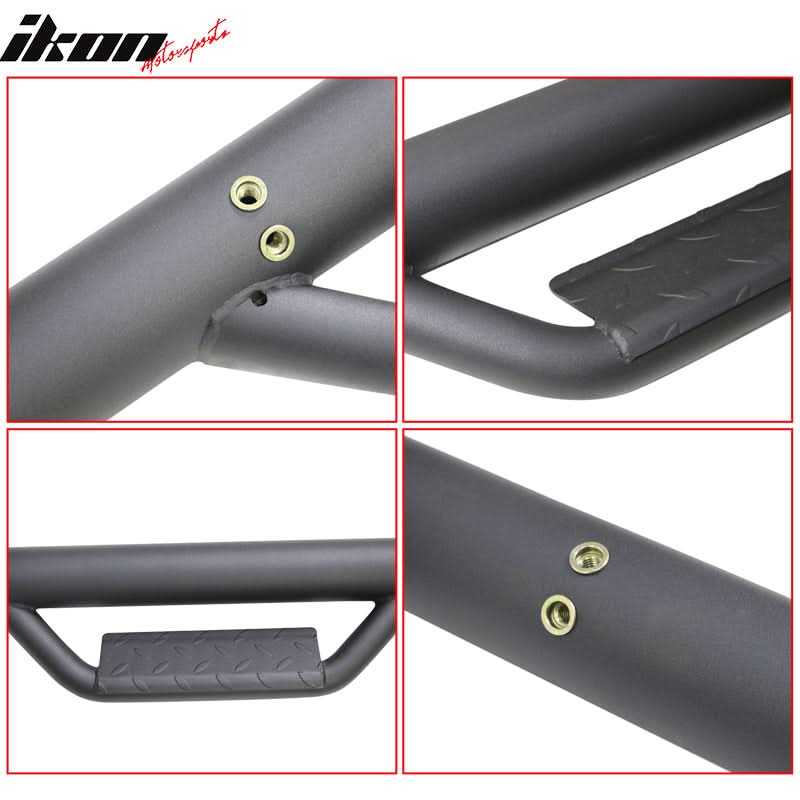 2005-2022 Toyota Tacoma Quad Cab OEM Style Black Running Boards Steel