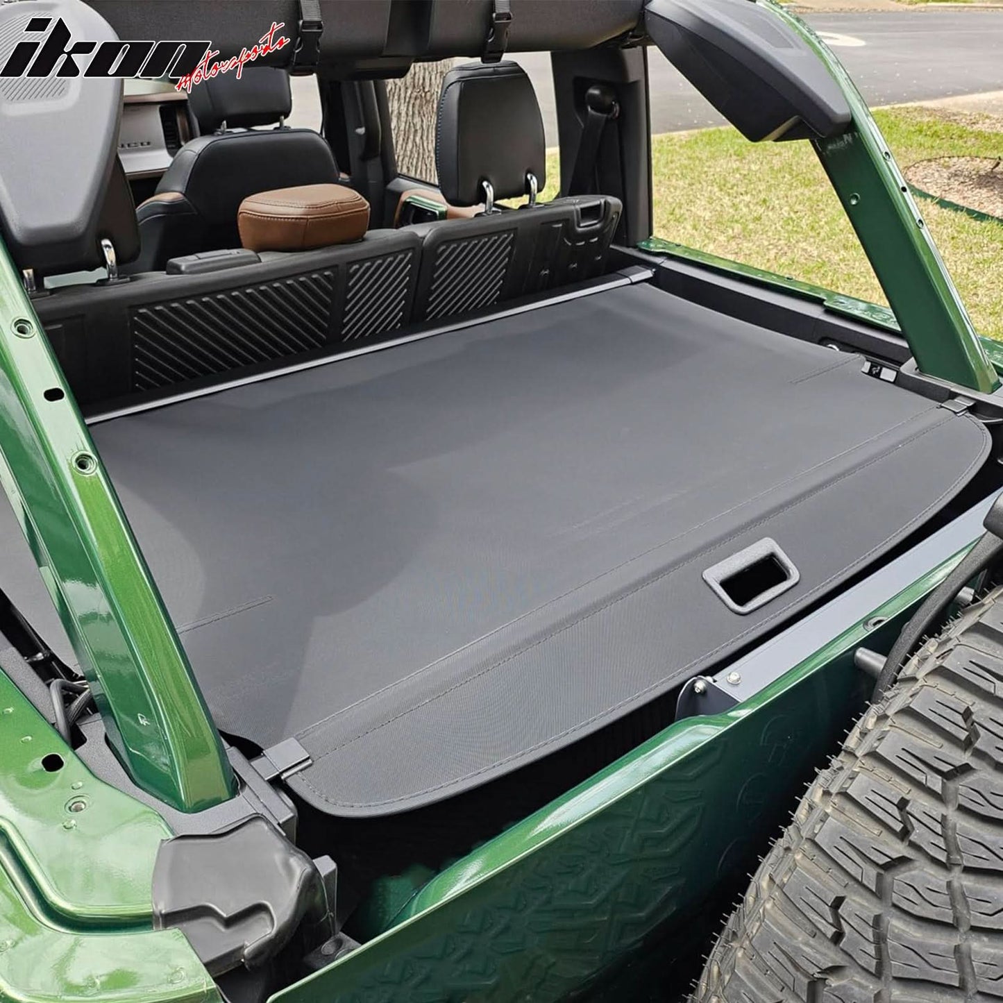 2021-2025 Ford Bronco 4-Door Black Retractable Rear Trunk Cargo Cover