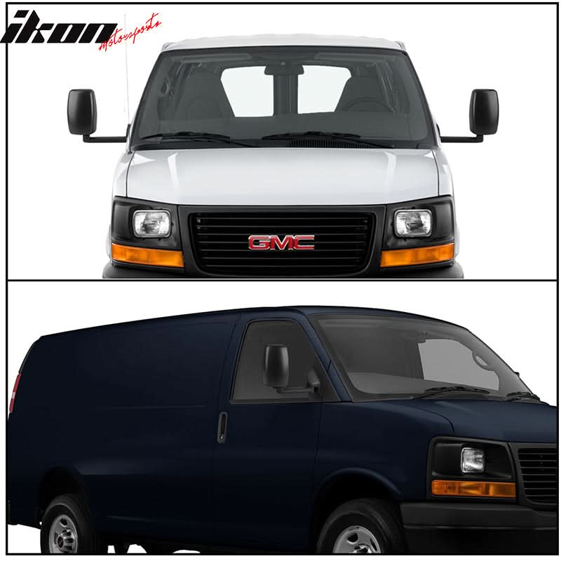 2003-2017Â Chevy Express GMC Savana Side View Towing Mirror Textured