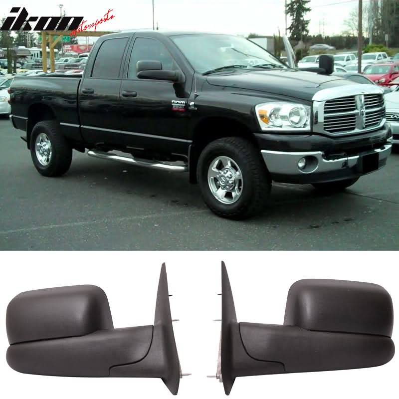 2002-2008Â Ram 1500 2002-2009 2500 3500 Side View Tow Mirrors Manual