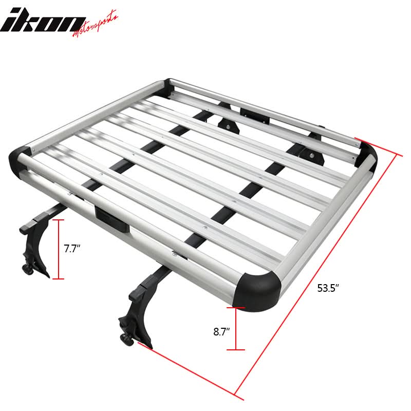 Universal Silver Roof Rack Luggage Carrier W/ Cross Bar Aluminum