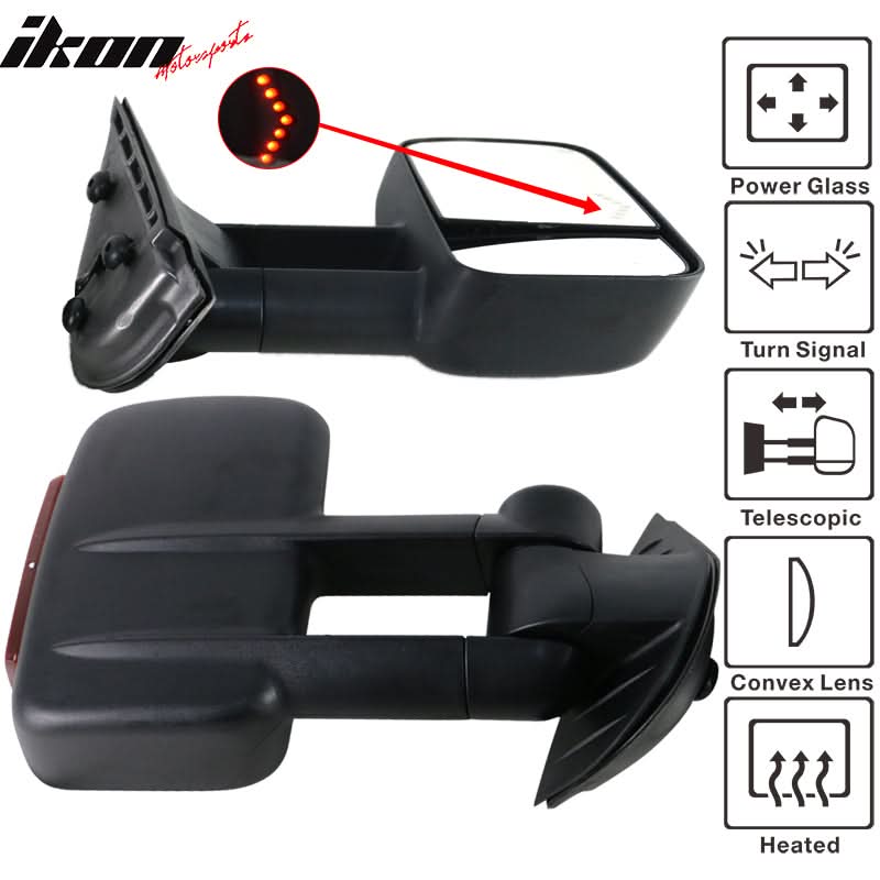 2007-2014Â Silverado Sierra Tow Mirrors Power Heated Signal Light Set