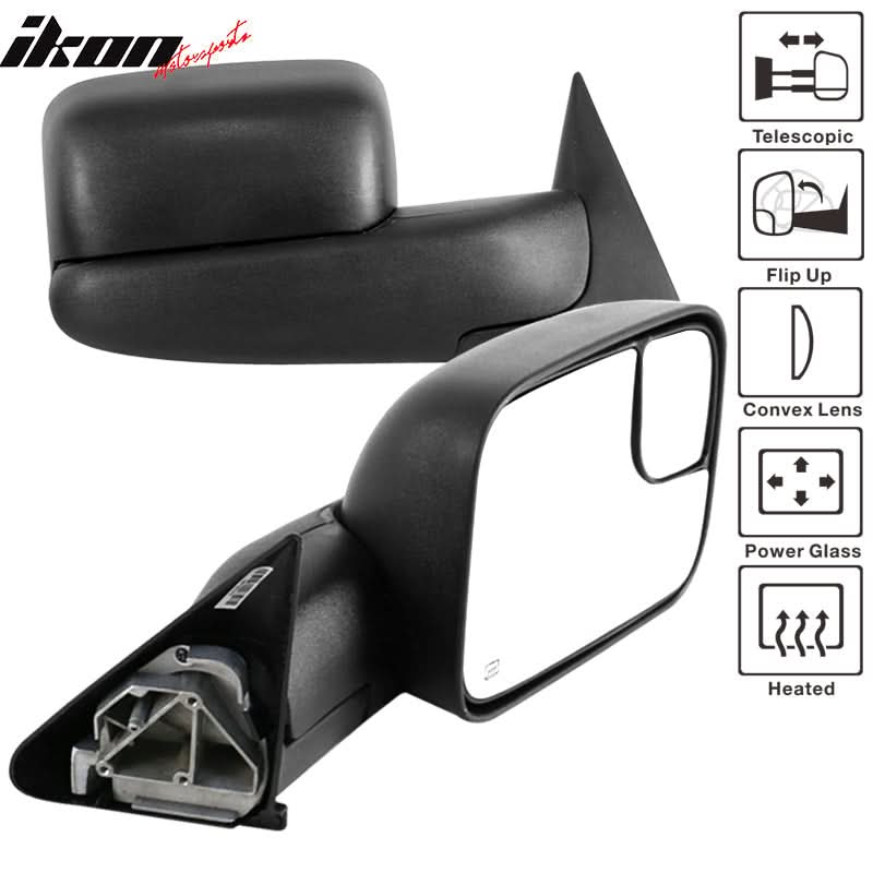 1998-2001Â Ram 1500 2500 3500 Side View Tow Mirrors Power Heated 2PC