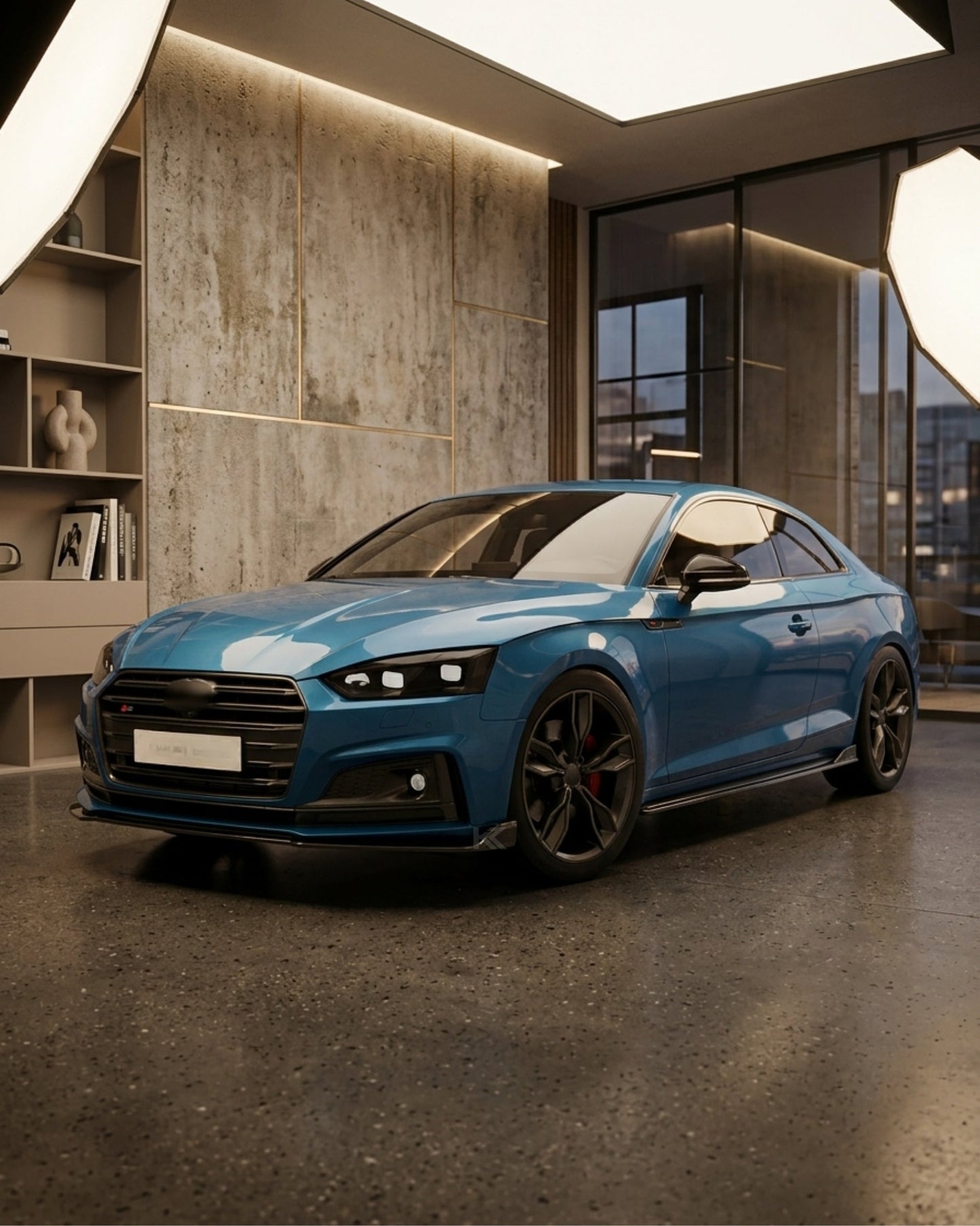 2017–2019 Audi A5 S-Line / S5 B9 Coupe & Sportback Front Lip Splitter – Carbon Fiber