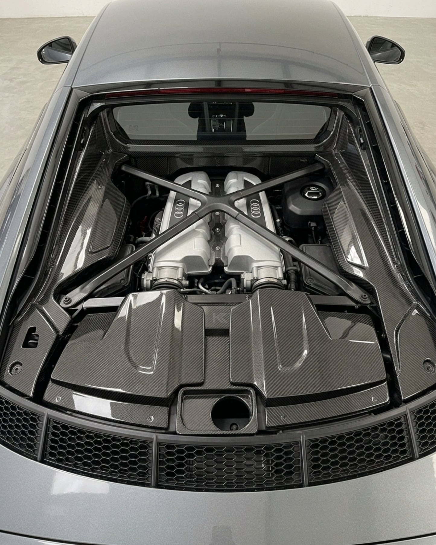 2016–2023 Audi R8 V10 Coupe 4S Gen 2 Engine Bay Panel Kit – Pre-Preg Dry Carbon Fiber