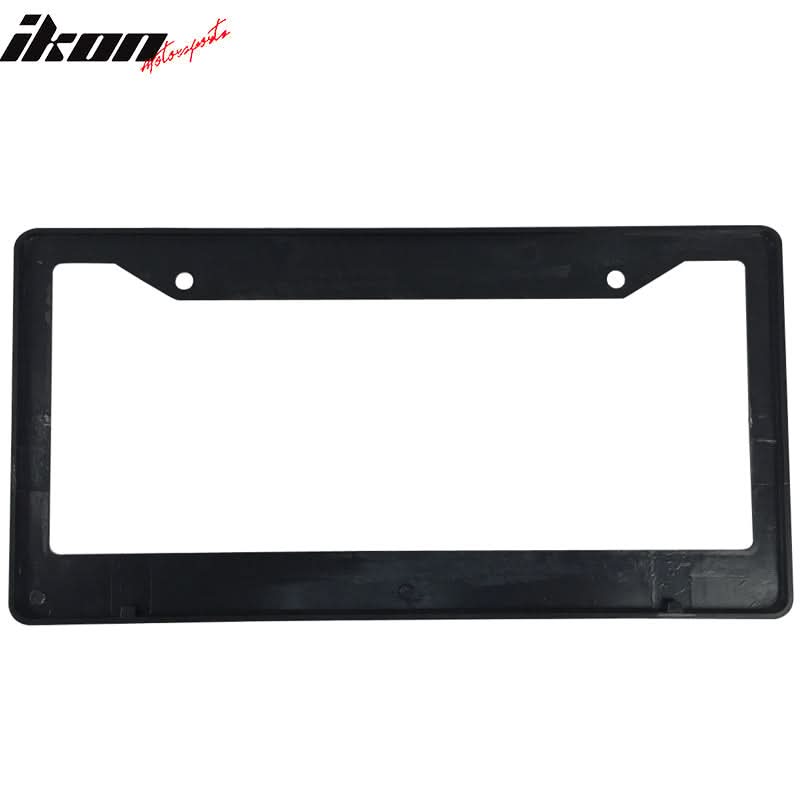 Pair License Plate Frame Holder Bracket IKON MOTORSPORTS + Screw Cap