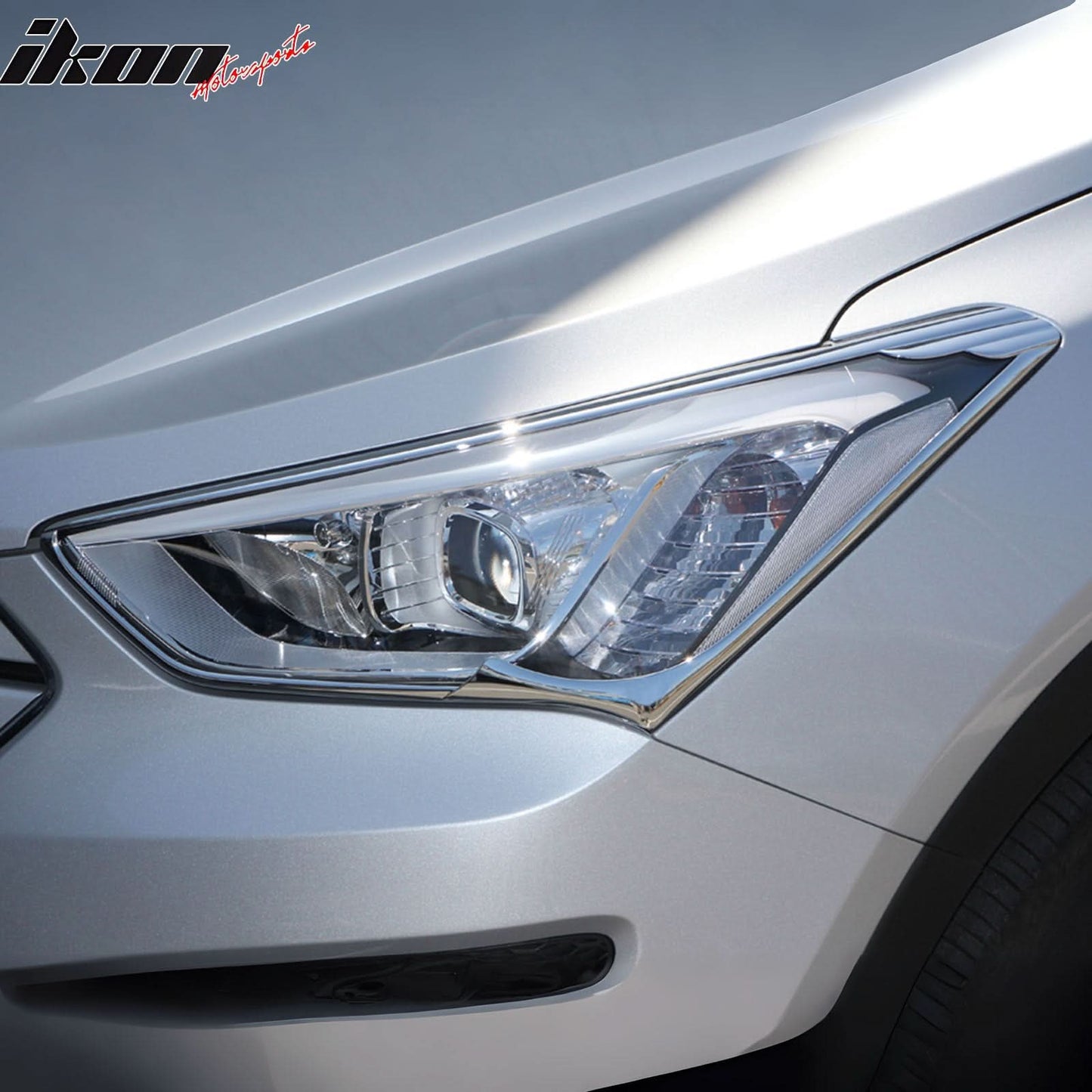 2013-2015 Hyundai Santa Fe Headlight Bezels Cover Trims Chrome ABS