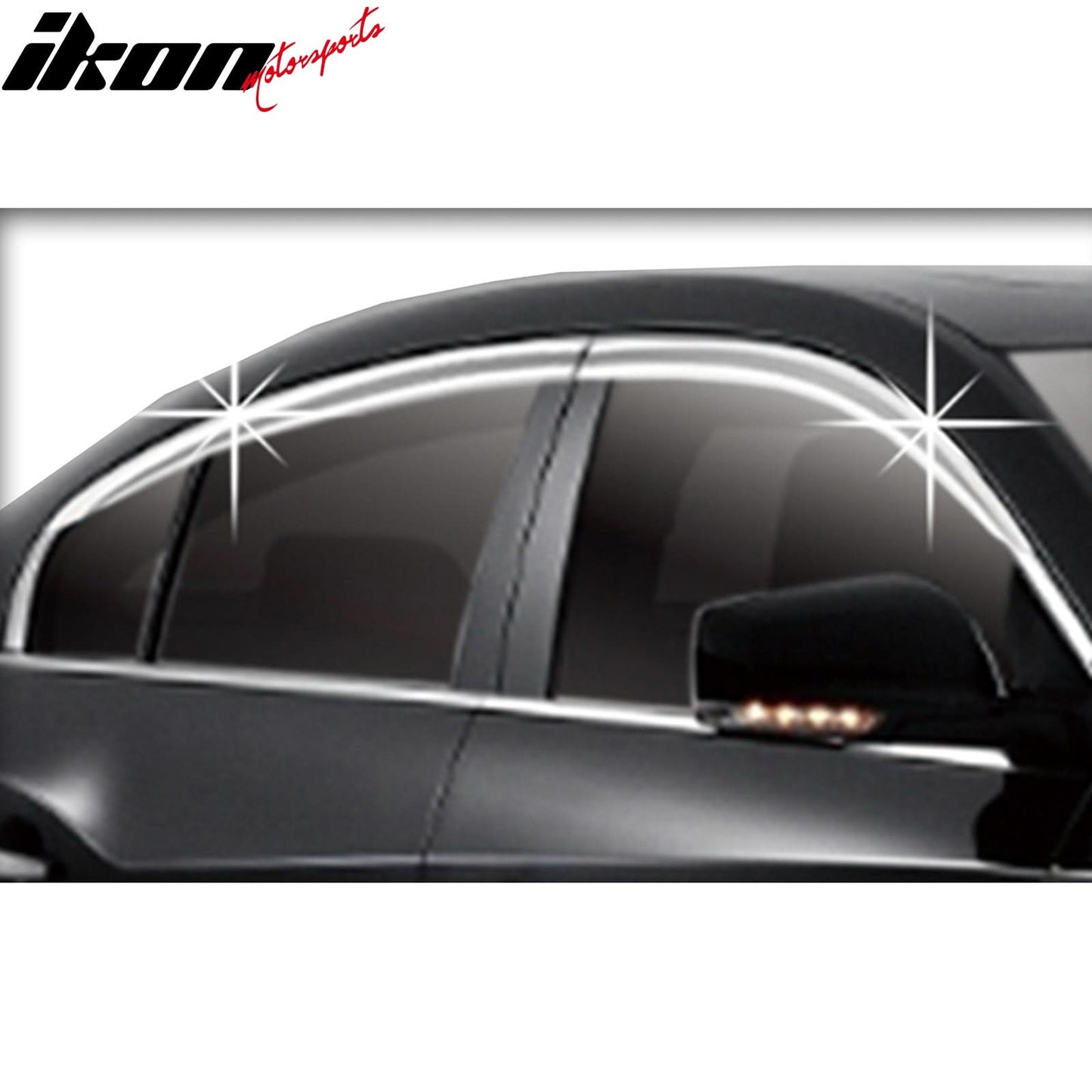 2010-2016 Buick LaCrosse Tape-On Chrome 4PCS Window Visors Guards ABS