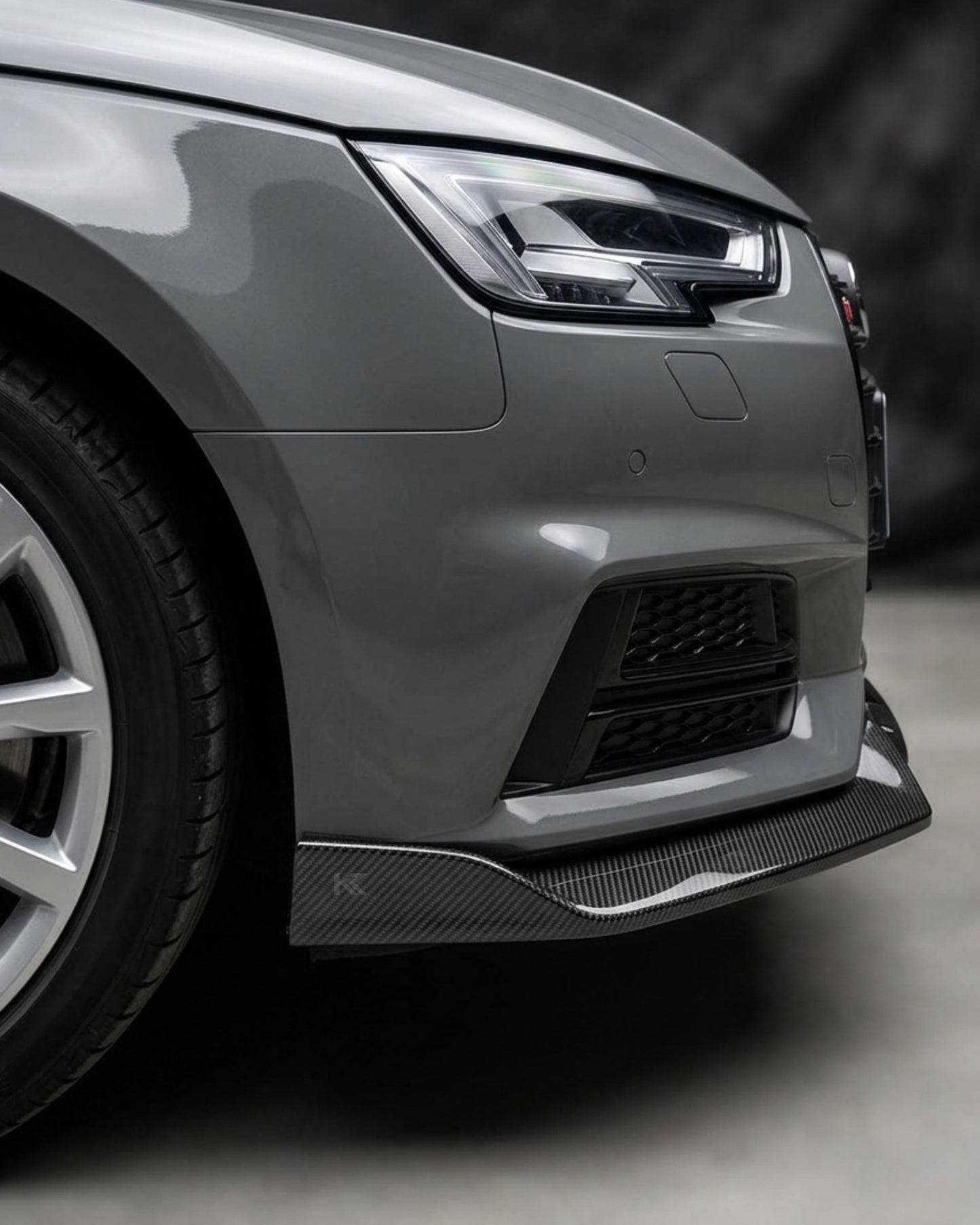 2017–2018 Audi A4 S-Line / S4 B9 Sedan 3-Piece Front Lip Kit – Carbon Fiber