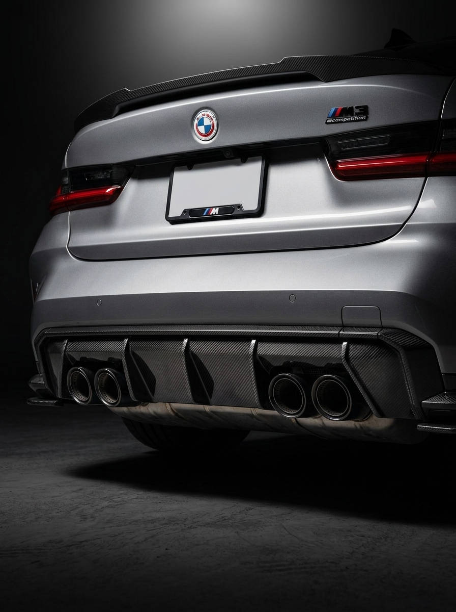 BMW 3 Series G80 M3 G82 G83 M4 Euro Version OE Style Carbon Fiber Rear Diffuser (2019 - 2024)