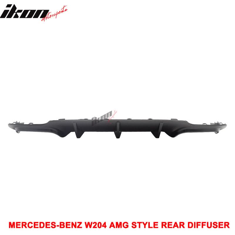 Fits 12-14 Benz W204 C-Class CF Rear Diffuser + C63 Exhaust Tips