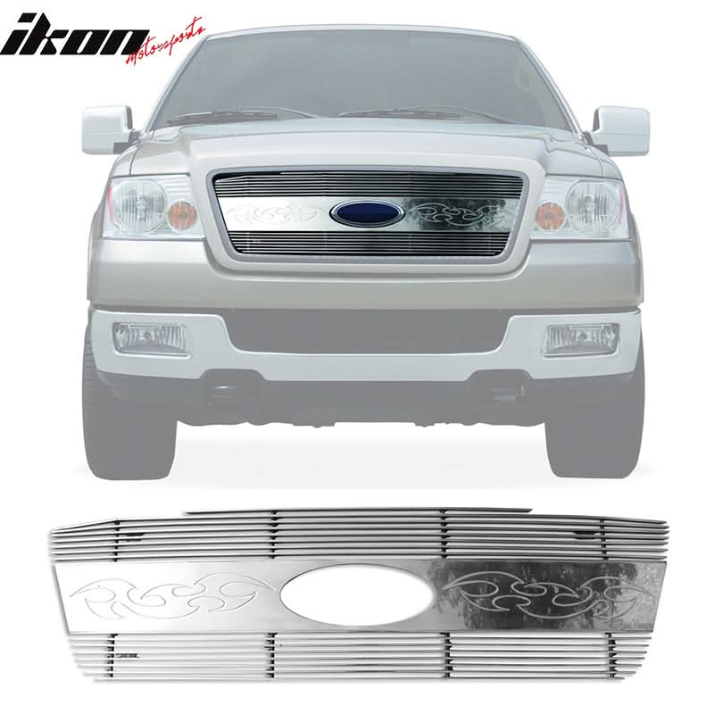 2004-2008 Ford F-150 Blade HoneyComb Style Polished Silver Front Grile