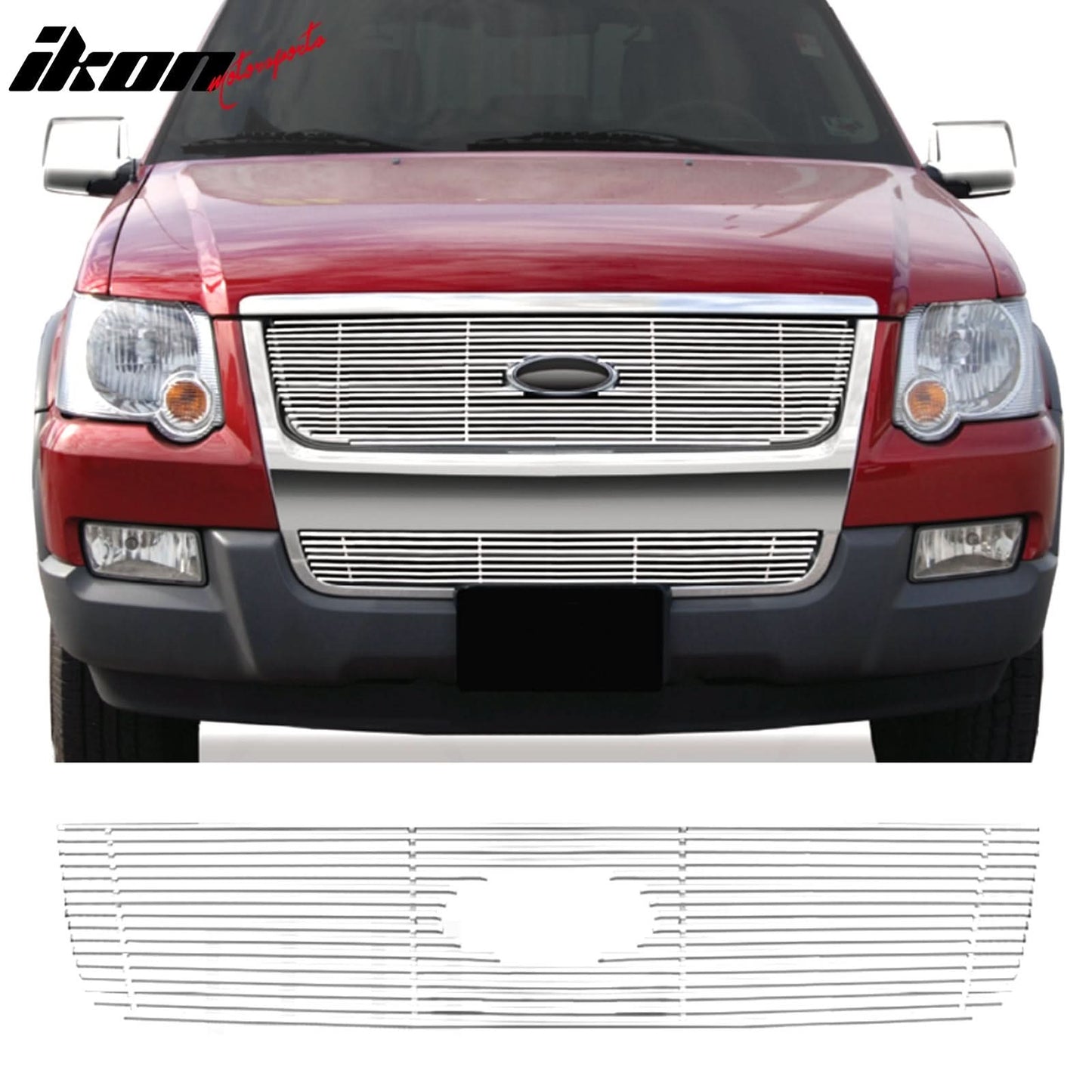 2009-2010 Ford Explorer Billet Style Chrome Grille Stainless Steel