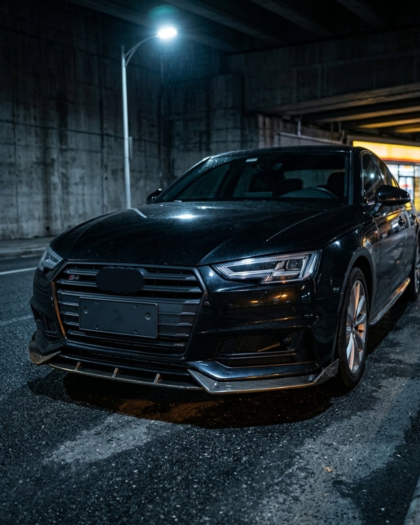 2017–2018 Audi A4 S-Line / S4 B9 Sedan 3-Piece Front Lip Kit – Carbon Fiber