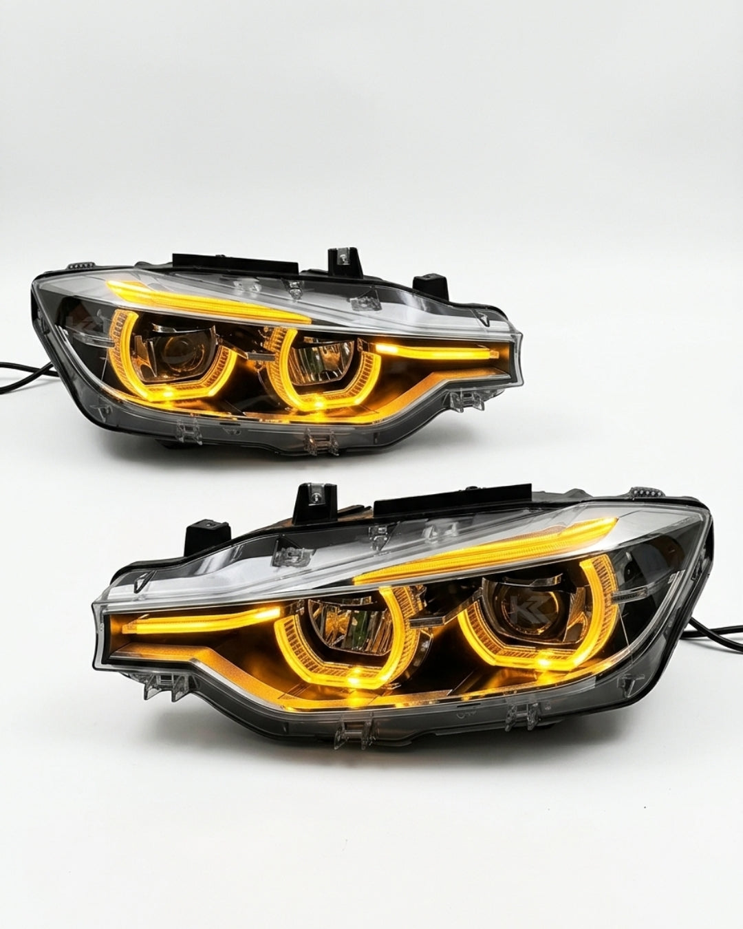 BMW 3 Series F30 LED Headlight Assembly with Triple-Color DRL (Amber / White / Yellow) & High / Low Beam 2012 - 2018