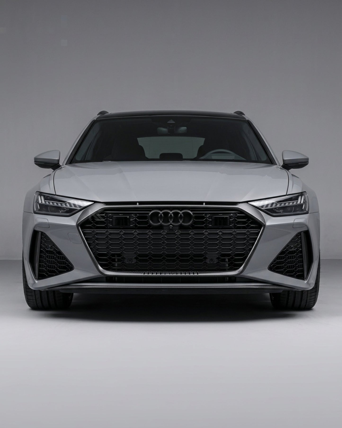 2019–2021 Audi RS6 C8 Avant Front Grille Insert Trim Cover – Dry Carbon Fiber