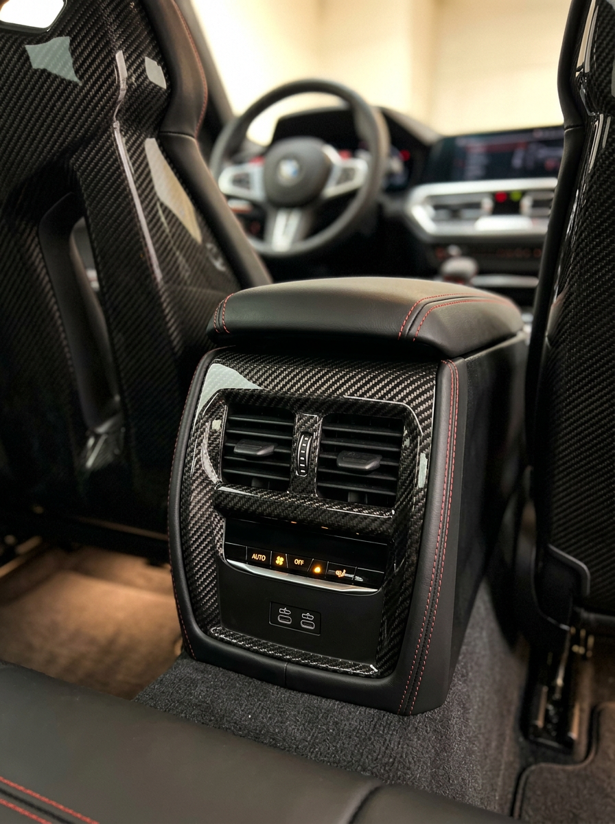 BMW 3 Series G80 G82 M3 M4 Carbon Fiber Rear Console Trim (2019+)