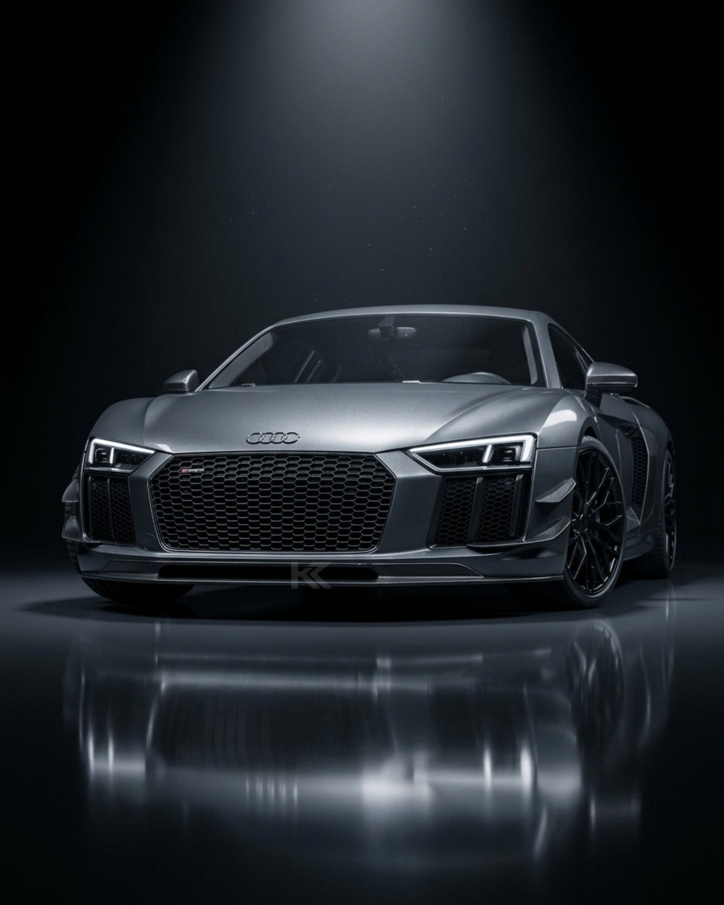 2016–2018 Audi R8 V10 & V10 Plus Coupe V-Design Front Lip Spoiler – Dry Carbon Fiber