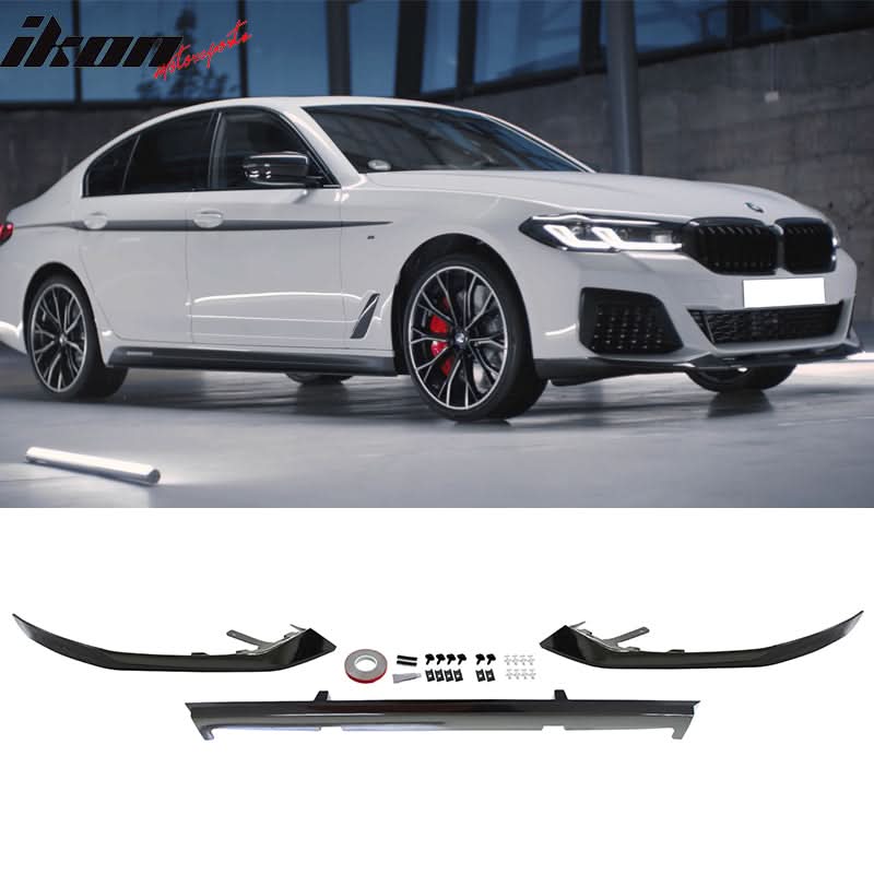 Fit 2021-2023 BMW G30 G31 M550i Rear Diffuser+Front Bumper Lip+Side Sk