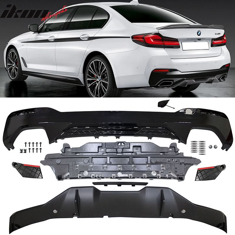 Fits 2021-2023 BMW G30 MP Type 2 Rear Diffuser+Front Bumper Lip+Side S