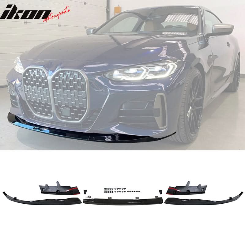 2021-2025 BMW G22 G23 4 Series Gloss Black M-P Style Front Bumper Lip