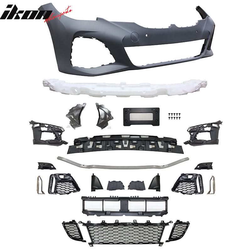 2019-2022 BMW 3 Series G20 Sedan M340 Style Black Front Bumper Cover