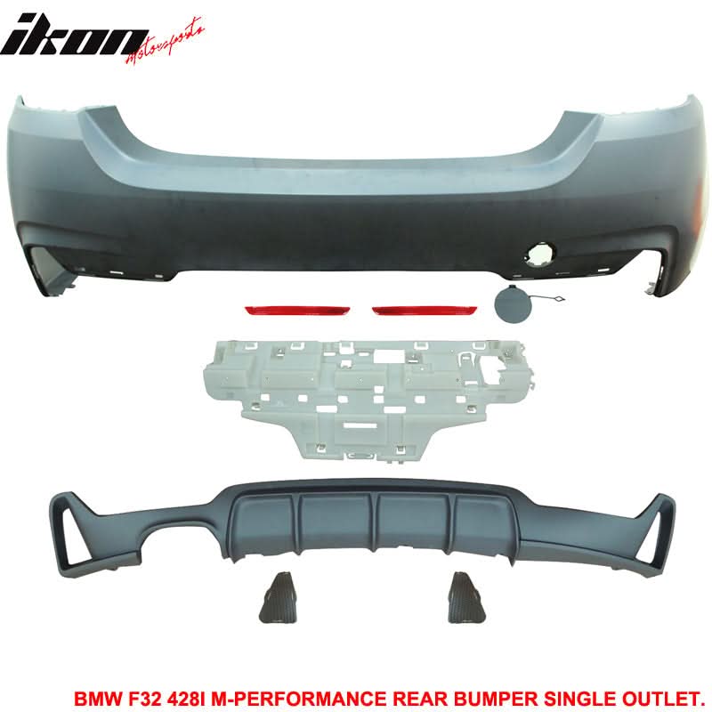 2014-2020 BMW F32 428i M-P Style PP Rear Bumper Cover Single Outlet