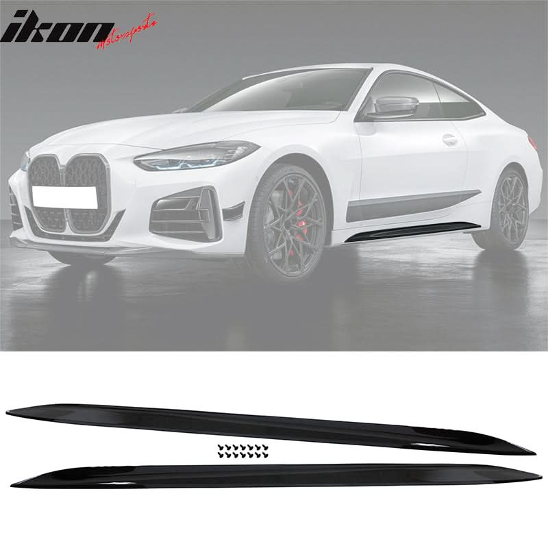 2021-2025 BMW G22 G23 4-Series Gloss Black Front Rear Lip + Side Skirt