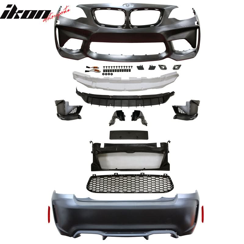 2014-2021 BMW F22 F23 Front + Rear Bumper Cover Diffuser Twin Outlet
