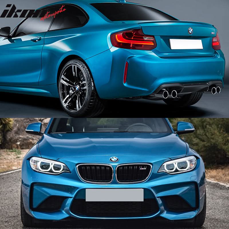 2014-2021 BMW F22 F23 Front + Rear Bumper Cover Diffuser Twin Outlet