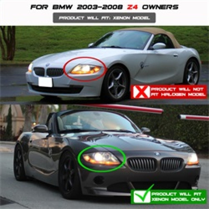 Spyder BMW Z4 03-08 Projector Headlights Xenon/HID Model Only - LED Halo Black PRO-YD-BMWZ403-HID-BK