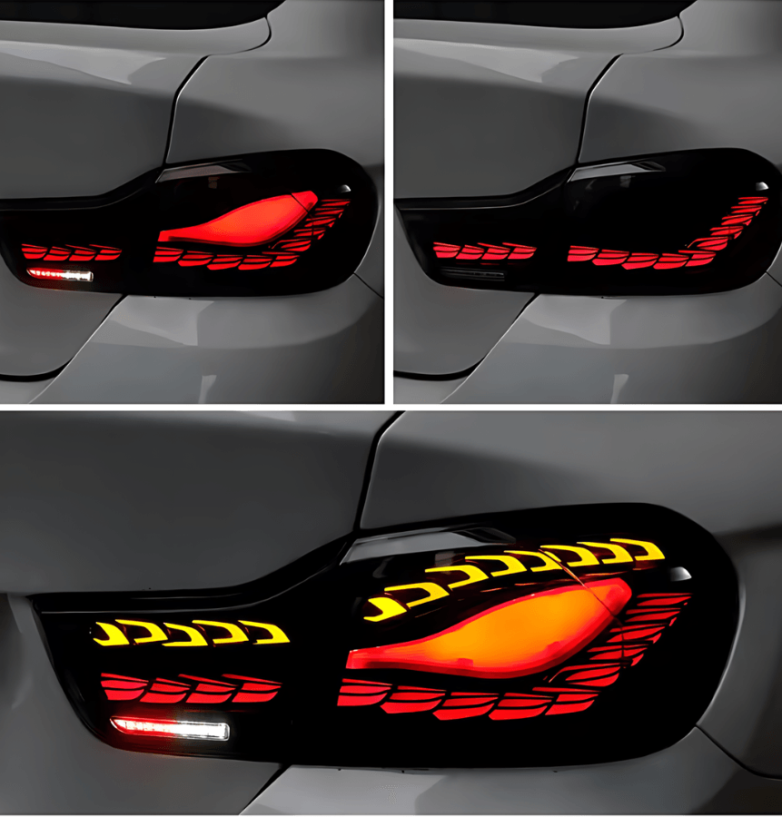 BMW F32 F36 F82 F33 F83 4 Series - Double Dragon Scale Black LED Tail lights (2013 - 2018)