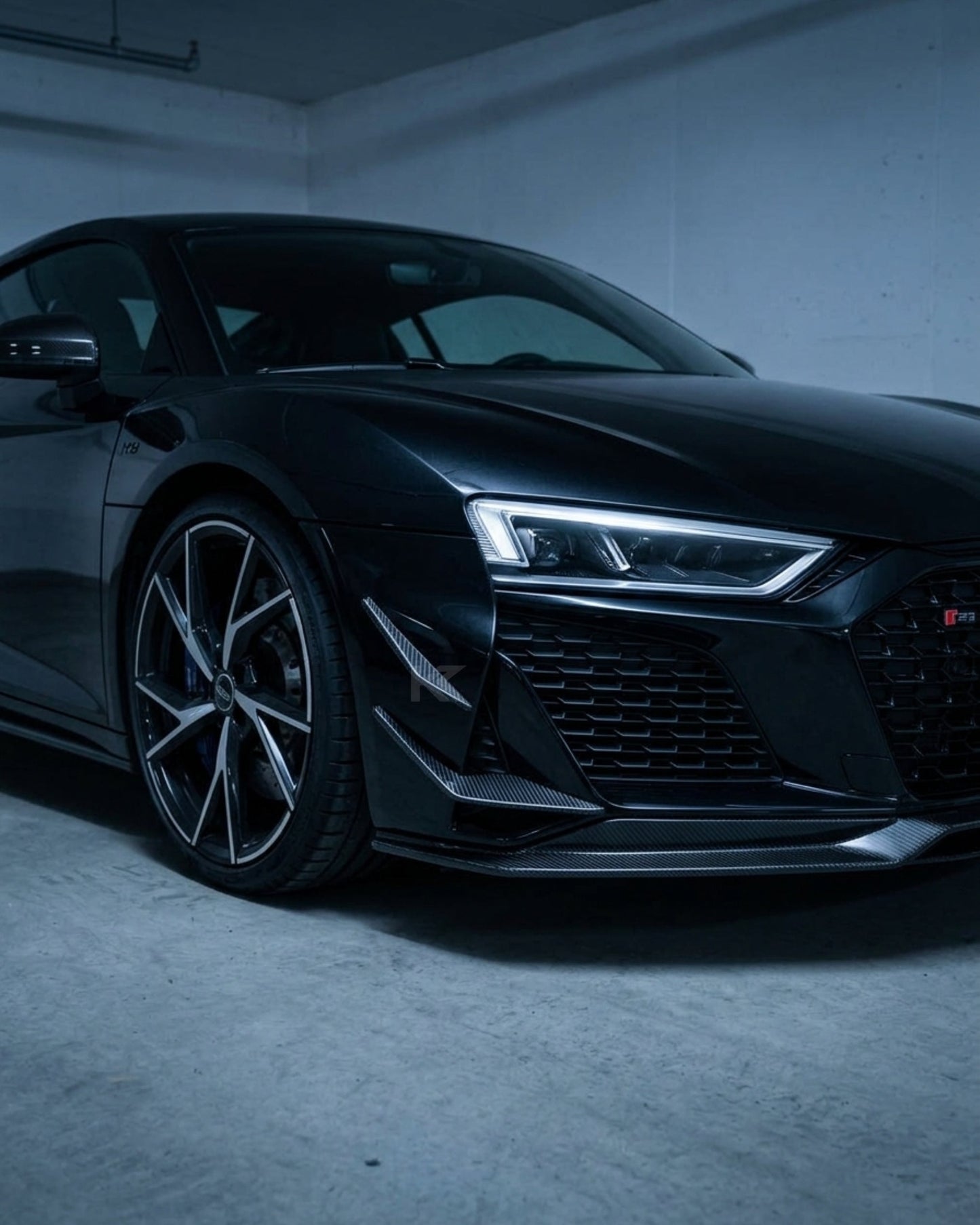 2022–2023 Audi R8 V10 GT & Performance Coupe P-Style Front Bumper Canards – Dry Carbon Fiber