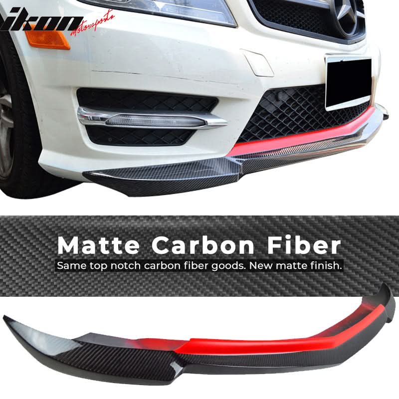 2012-2014 Mercedes Benz W204 Sedan Front Bumper Lip Carbon Fiber