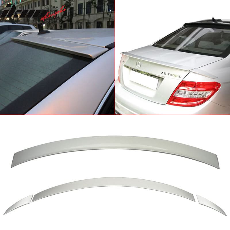 Fits 08-14 W204 B Type Trunk & Roof Wing #775 Iridium Silver Metallic