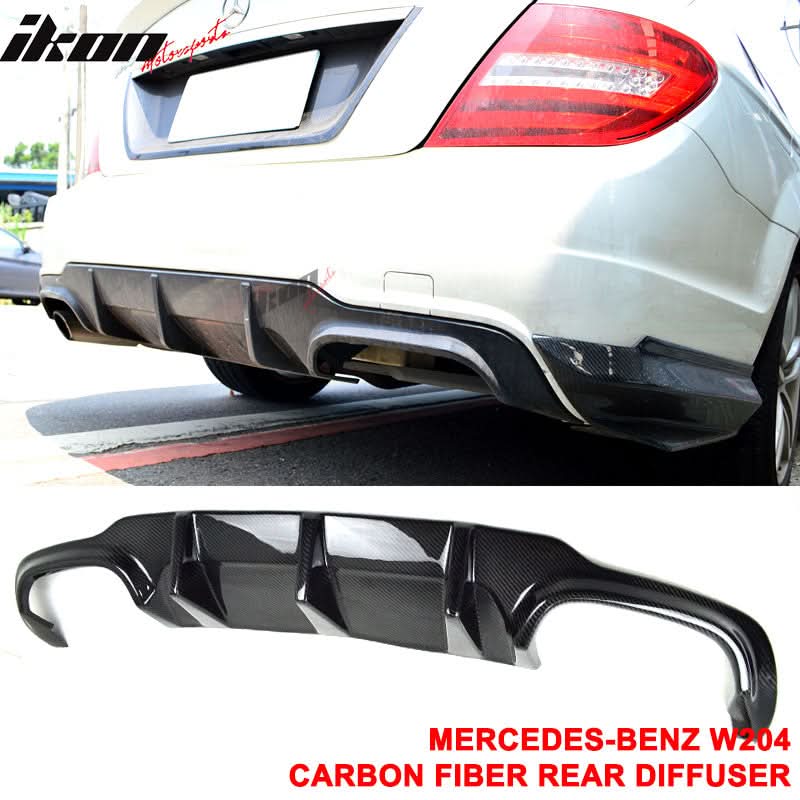 2012-2014 Benz C-Class W204 LCI Rear Lip Diffuser Carbon Fiber