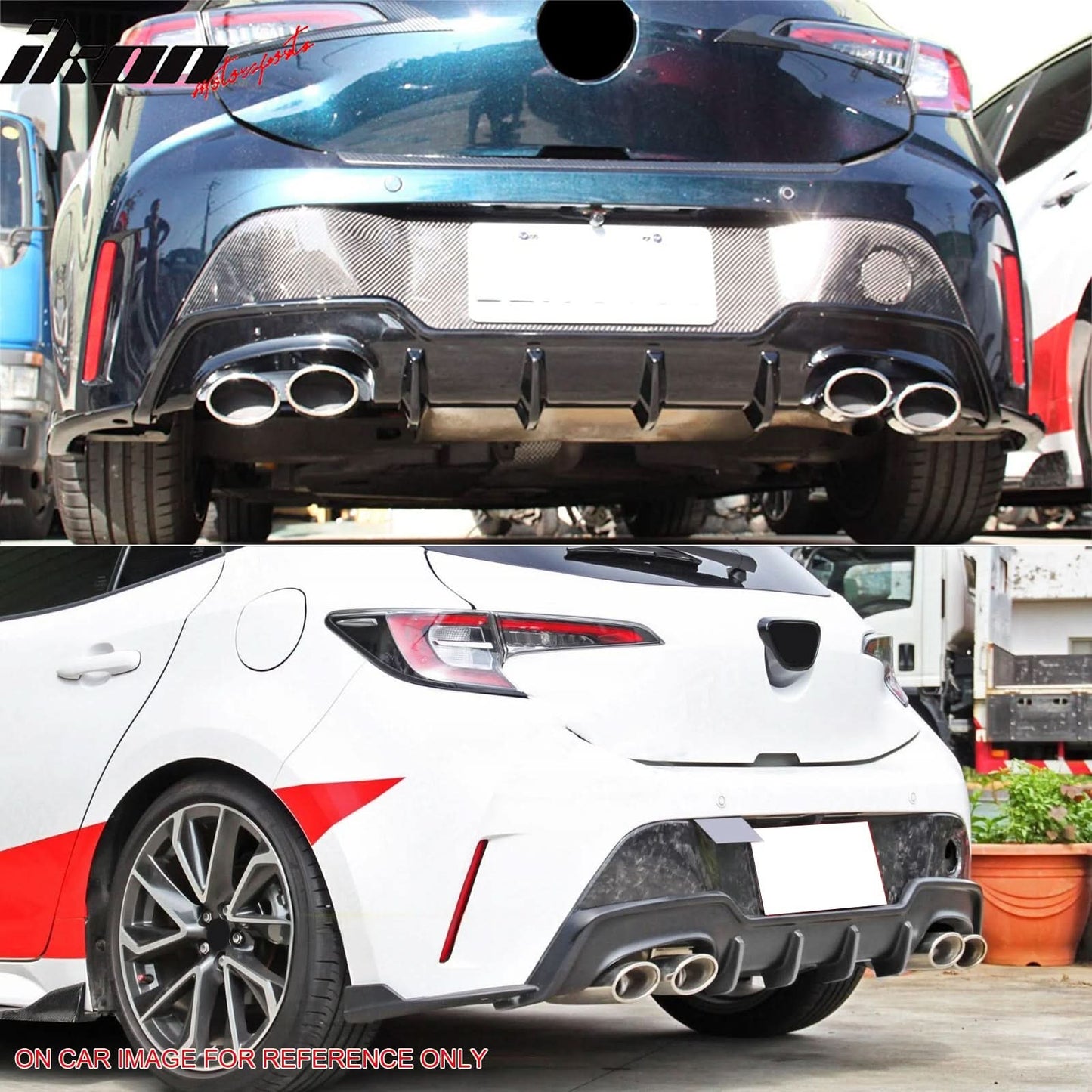 2019-2022 Toyota Corolla 5Dr Rear Diffuser Splitter Dual Muffler Tip