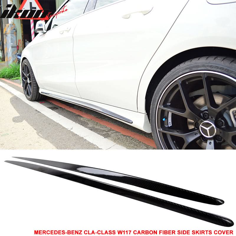 2014-2018 Benz CLA-Class C117 Carbon Fiber CF Side Skirts Cover